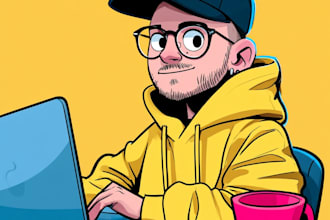 design and draw cartoon youtube banner or pfp logo