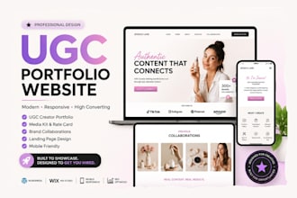 design canva ugc portfolio website for beauty skincare makeup aesthetic creators