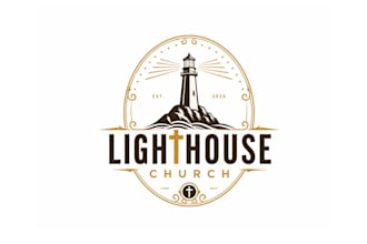 do good looking creative  lighthouse  logo with free source file