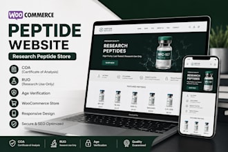 build a woocommerce peptide website for research peptide store