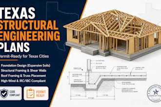 do texas structural permit plans, foundation, framing, roof design