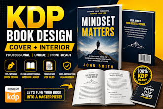 design a professional KDP book cover and interior