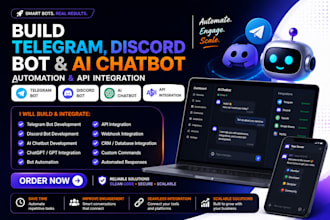 build telegram bot discord bot ai chatbot automation and API integration