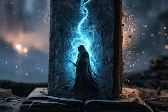create an epic fantasy cover with magical artwork