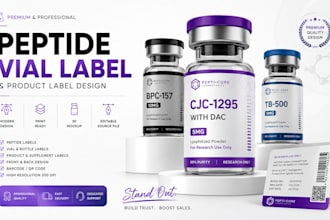 peptide vial label peptide sarms supplement vial product label