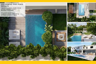 do custom 3d backyard landscape design and front yard garden