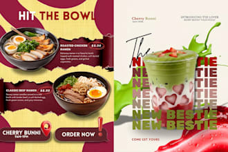 design aesthetic food and beverage promotional posts