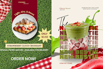 design eye catching food and beverage promotional posts
