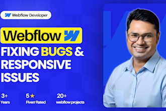 fix webflow bugs, ai generated layouts, animation and responsive issues