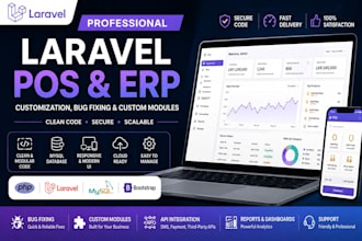 customize laravel pos erp and business management software
