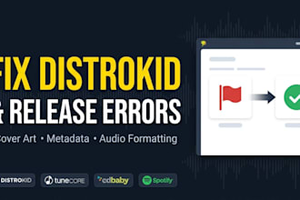 fix distrokid error, tunecore, cd baby, ditto, music errors and metadata errors