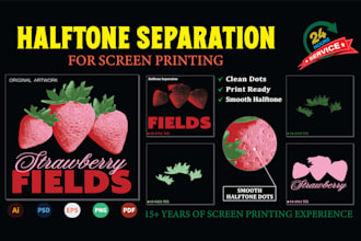 professional halftone color separation for screen printing