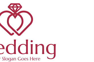 create minimalist wedding logo design