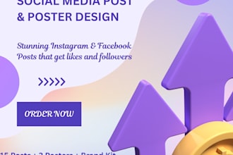 design eye catching social media posts and posters for instagram and facebook
