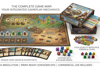 do board game design card game art tabletop game assets and box design