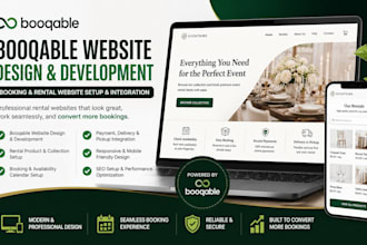 booqable website design and development booking rental website setup integration