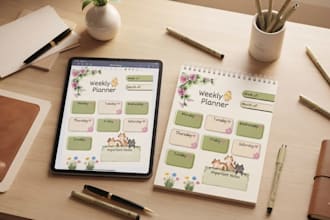 do digital journal design, planner and journal formatting