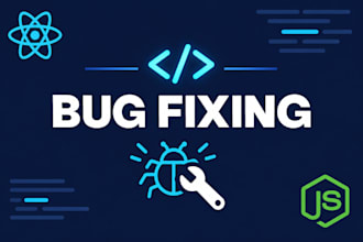 fix bugs and errors in your react node js and mongodb application