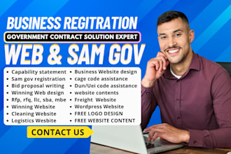 register your business on sam gov website to bids on federal and state contracts