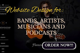 design a modern website for bands, artists, and podcasts