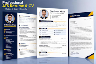 write a professional ats resume, CV and cover letter to help you get hired