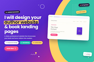 design book author website, ebook website, author landing page