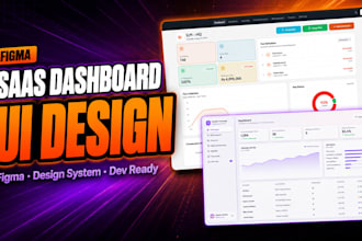 design saas dashboard, admin panel and web app ui ux in figma
