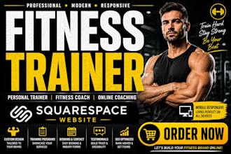 design fitness trainer,personal trainer,fitness coach squarespace website