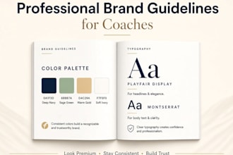 create a brand guidelines brand book style guide for coaches consultants