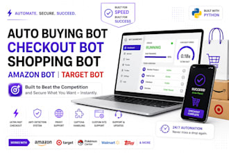 build an auto buying bot, checkout bot, shopping bot, amazon bot and target bot