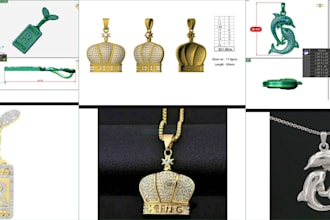 create custom hip hop pendant jewelry 3d cad models