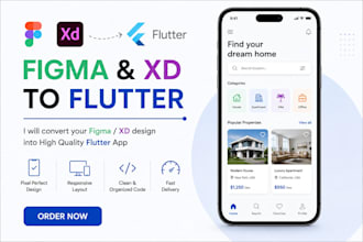 convert figma or adobe xd design to pixel perfect flutter UI