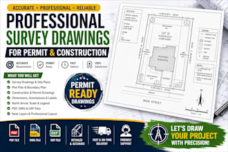 prepare professional survey drawings for permit and construction