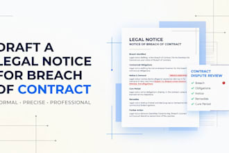 draft a legal notice for breach of contract as a licensed attorney