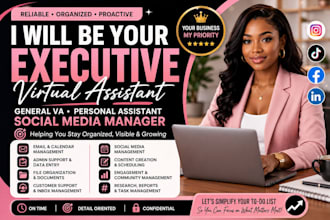 executive virtual assistant, general VA personal assistant, social media manager
