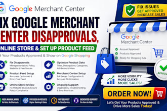 fix google merchant center disapprovals online store set up product feed center