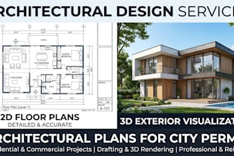 design 2d floor plan, architectural plans, construction plan for city permits