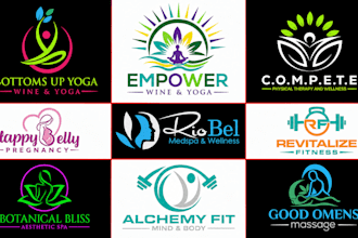 modern health and fitness, yoga,meditation and wellness,spa logo for you