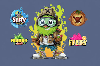 design mascot logo, cartoon and character