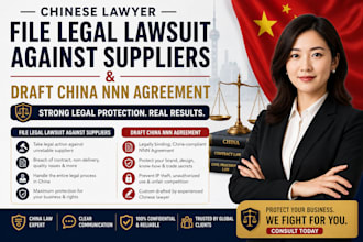 file legal lawsuit against suppliers draft china nnn agreement as chinese lawyer