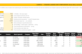 create excel trackers, vendor comparison sheets and data cleanup