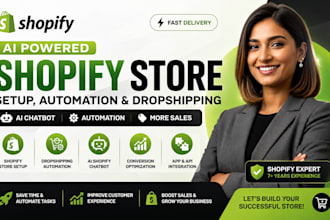 ai shopify store setup, ai shopify dropshipping automation, shopify ai chatbot