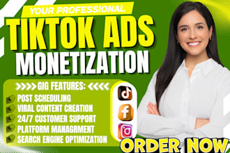 manage tiktok promotion, grow tiktok and tiktok monetization