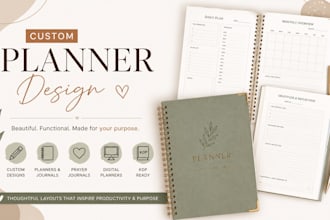 do journal design, planner design, prayer journal, digital planner, kdp journal
