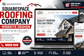 design squarespace roofing company website contractor website and local seo