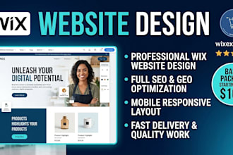 create a professional wix website design with seo and geo