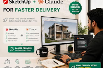 create sketchup 3d house model and rendering
