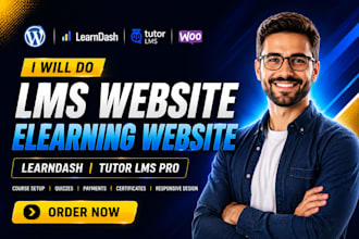 build lms website elearning website learndash tutor lms