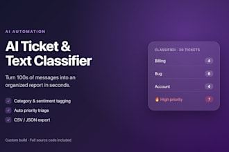 build an ai tool to classify and summarize your tickets or text data