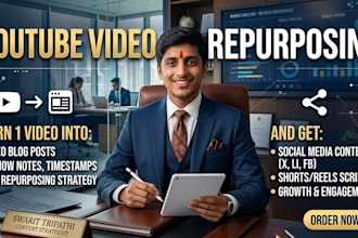 repurpose youtube video into seo blog and social posts